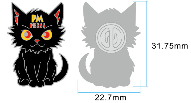 PM Black Cat Pin Dimensions